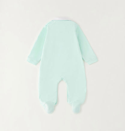 Tutina intera con piedini da neonata con fiori