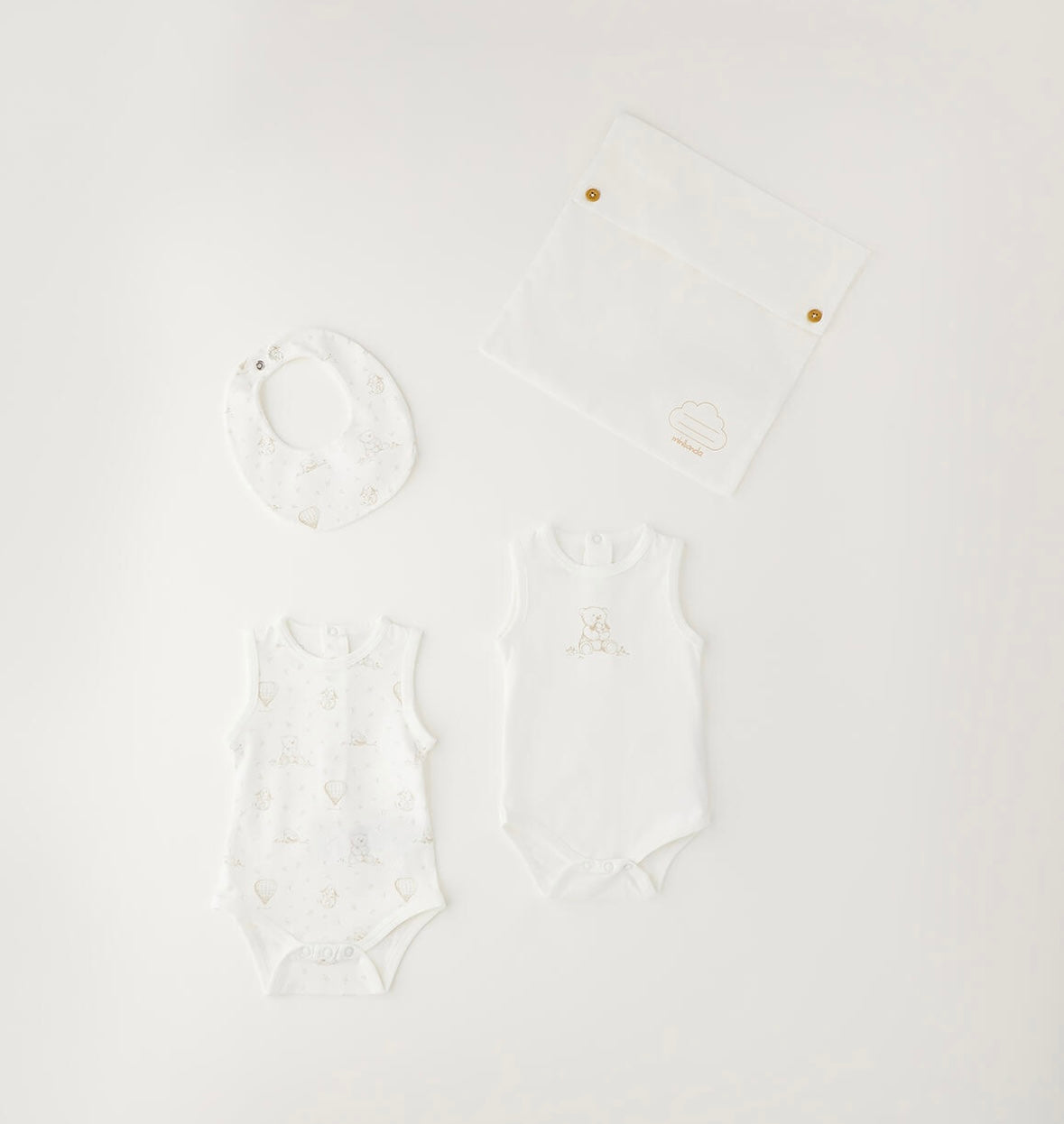 Kit unisex in cotone composto da body e bavetta