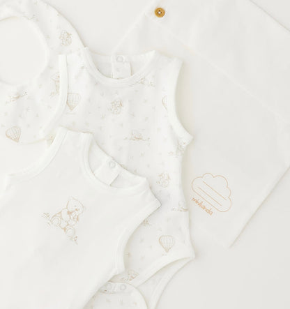 Kit unisex in cotone composto da body e bavetta