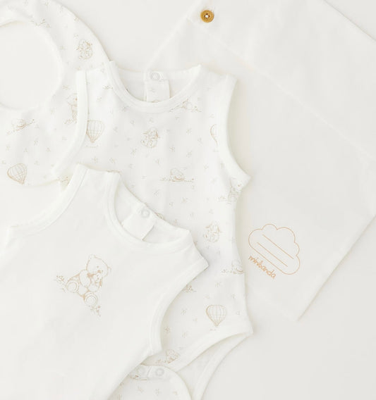 Kit unisex in cotone composto da body e bavetta