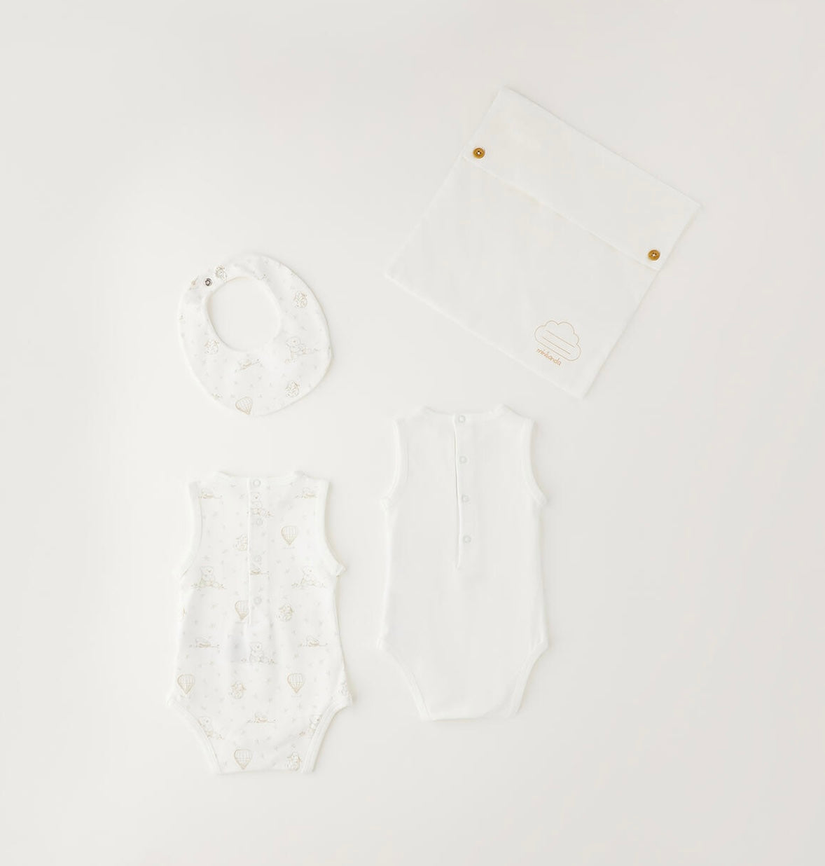 Kit unisex in cotone composto da body e bavetta