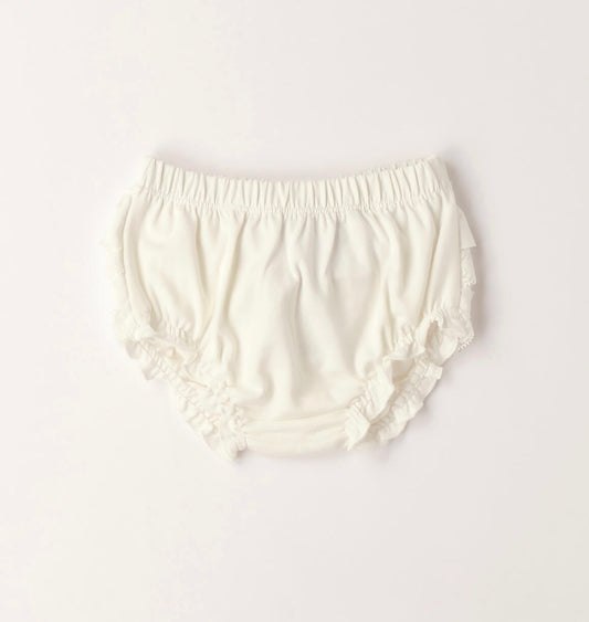 Culotte neonata in cotone con ruches