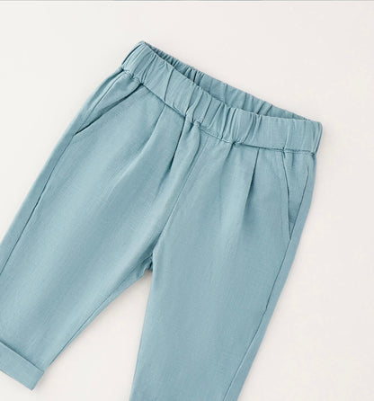 Pantaloni eleganti neonato in lino e cotone