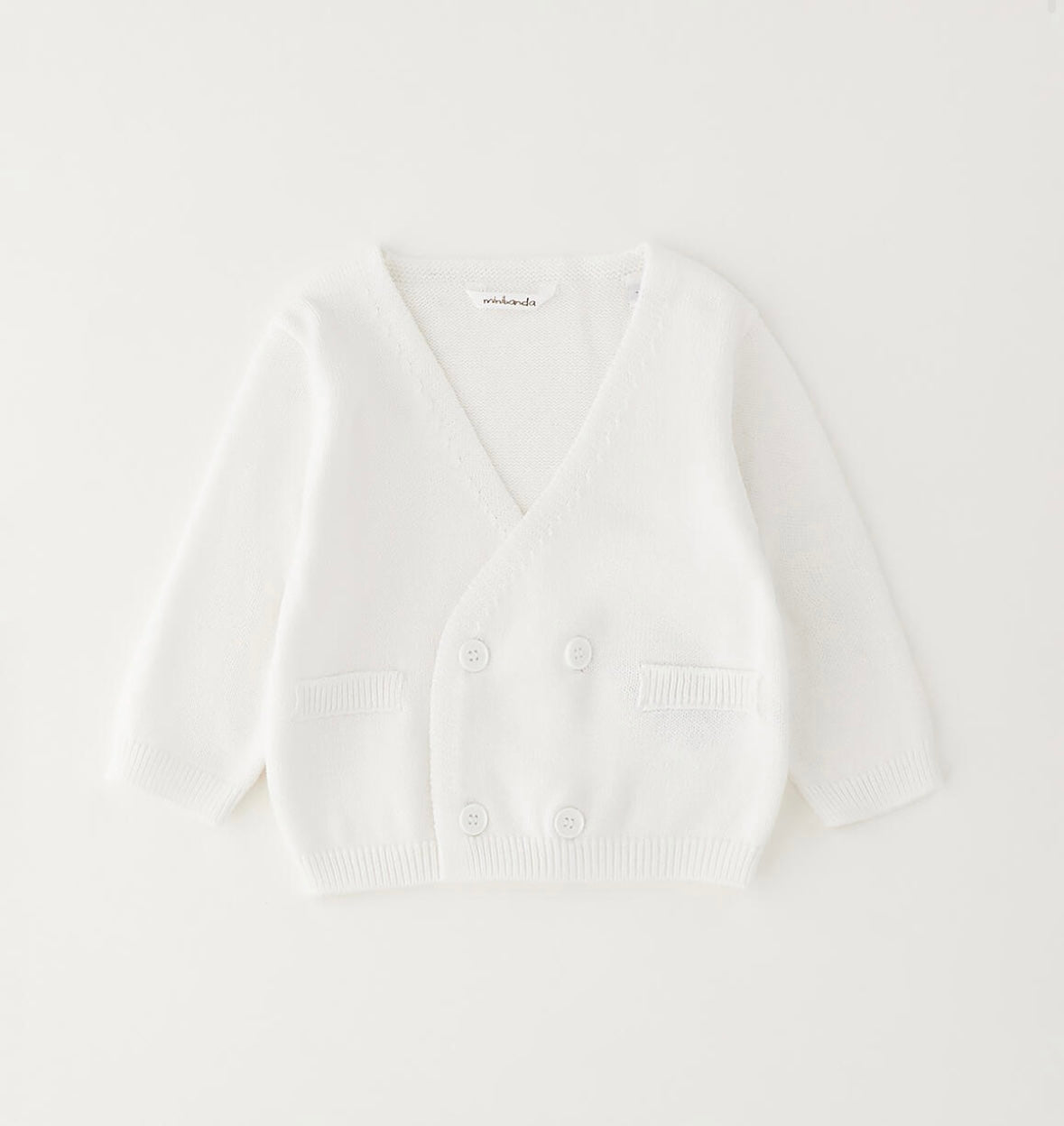 Cardigan per neonato in cotone con finte tasche