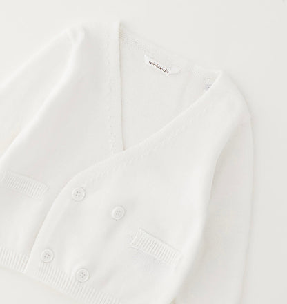 Cardigan per neonato in cotone con finte tasche