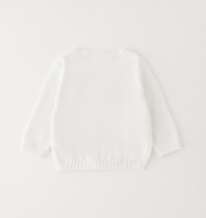 Cardigan per neonato in cotone con finte tasche