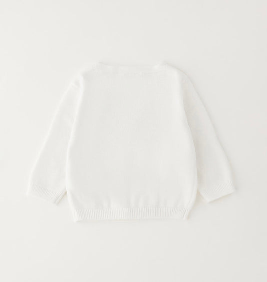 Cardigan per neonato in cotone con finte tasche