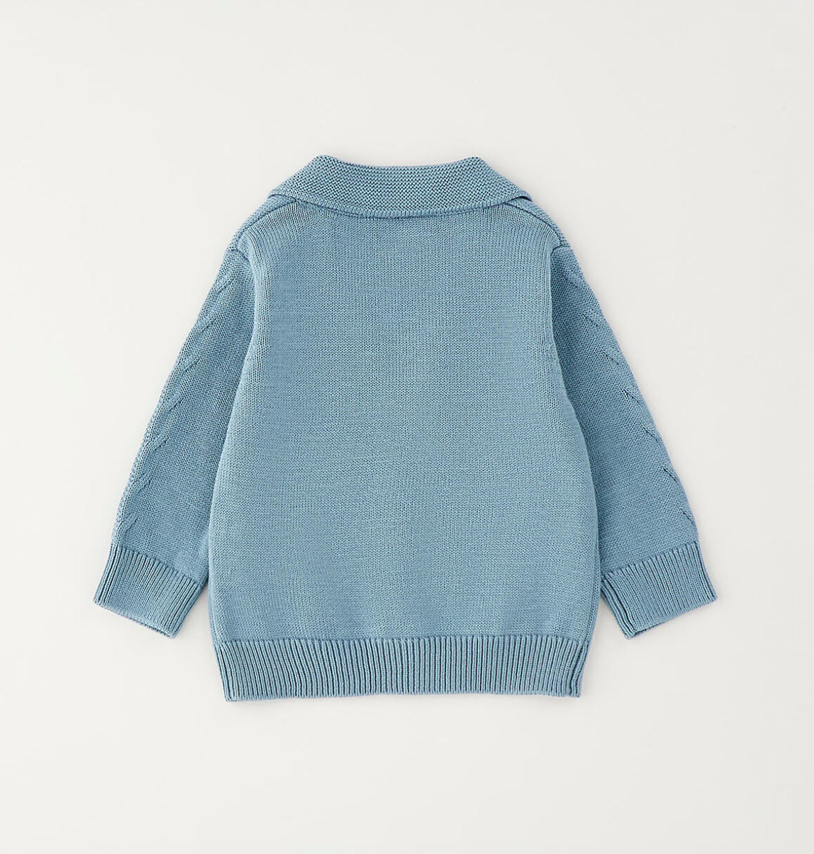 Cardigan color verde acqua per neonato in cotone