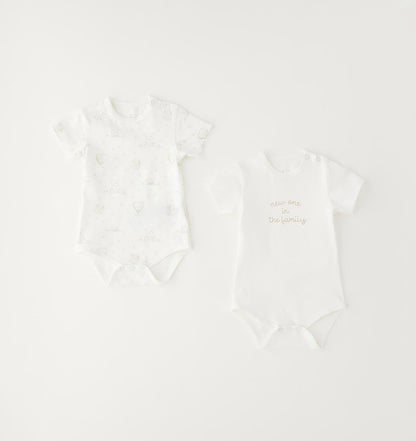 Set due body  neonato unisex in cotone