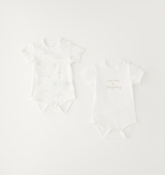 Set due body  neonato unisex in cotone