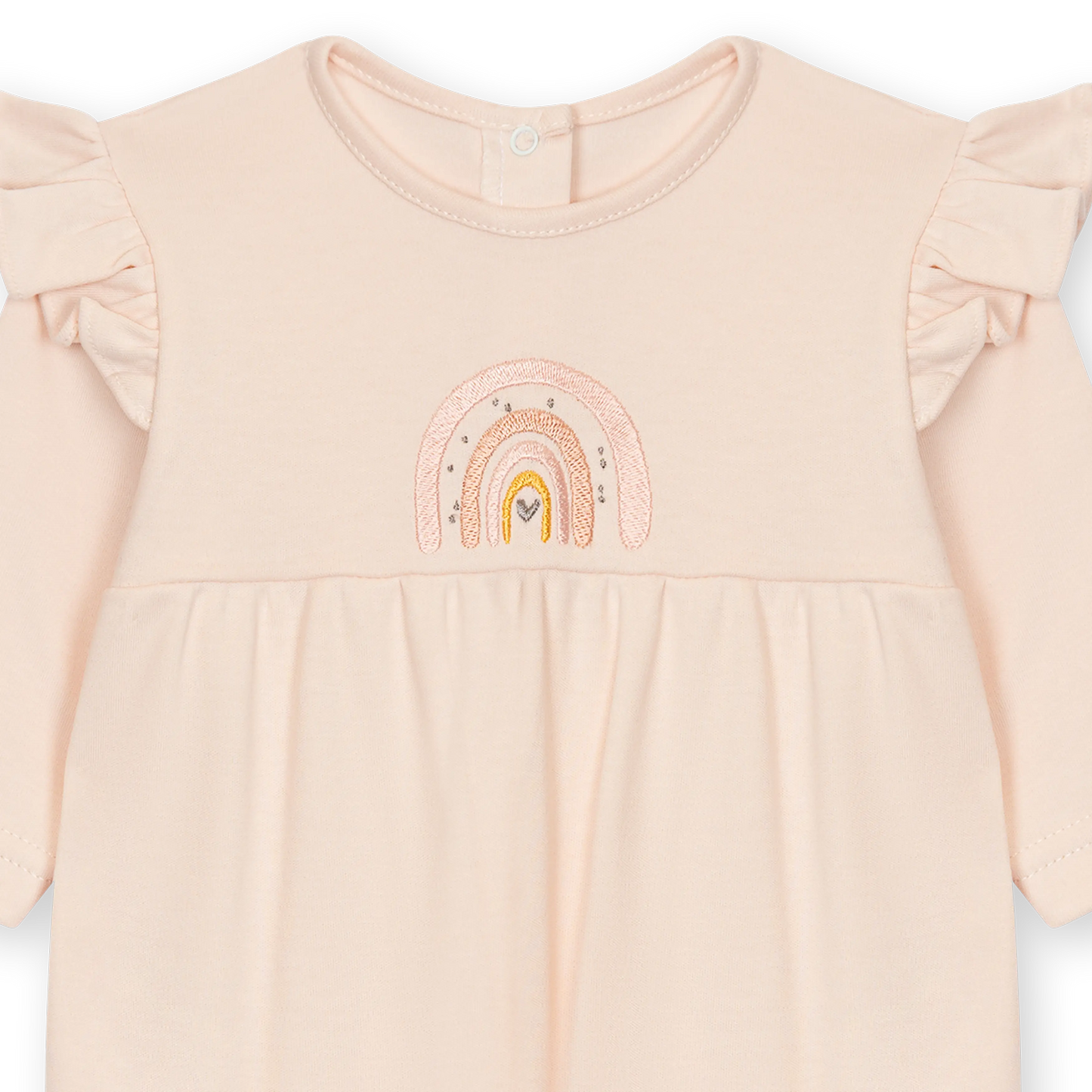Tutina rainbow in cotone nel colore rosa pastello