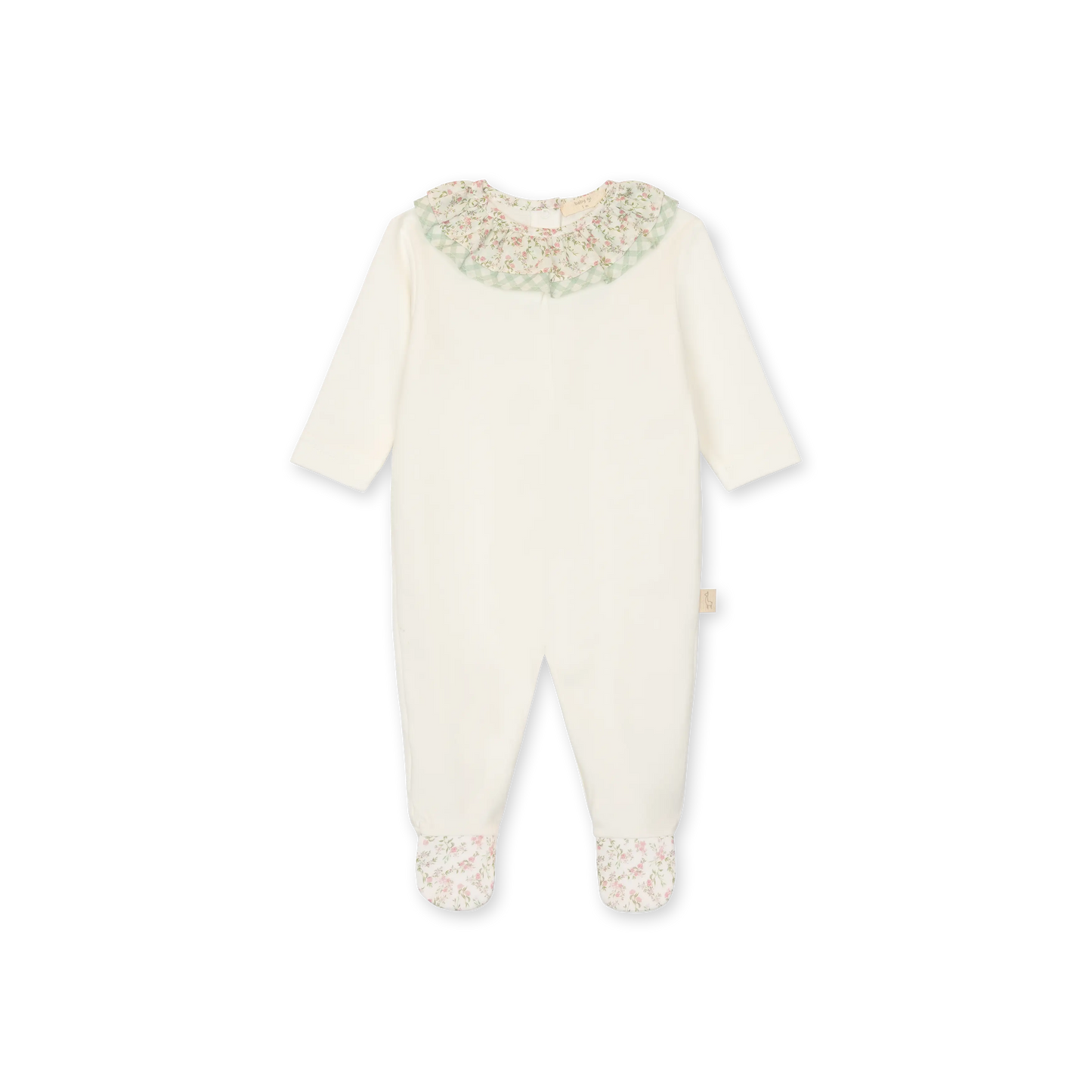Tutina prairie neonata con colletto a fantasia
