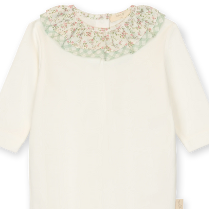 Tutina prairie neonata con colletto a fantasia