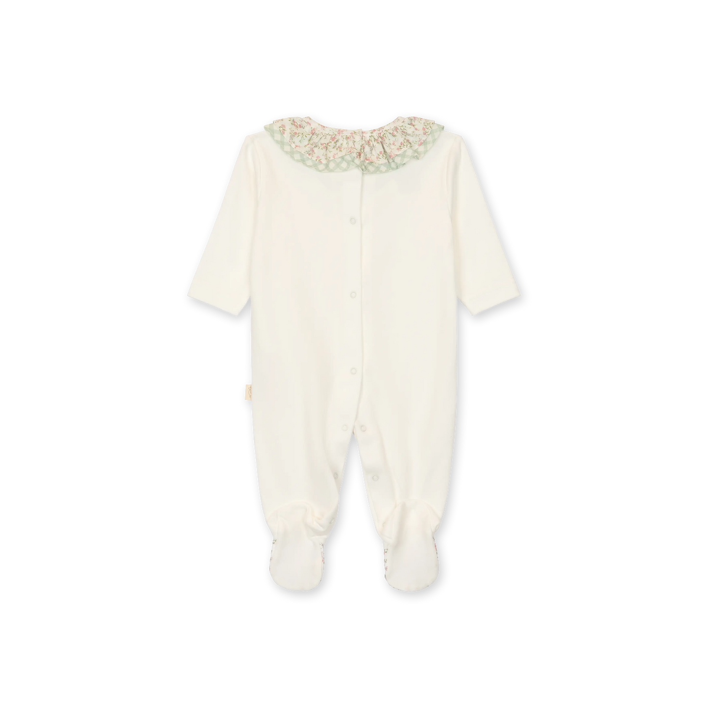 Tutina prairie neonata con colletto a fantasia