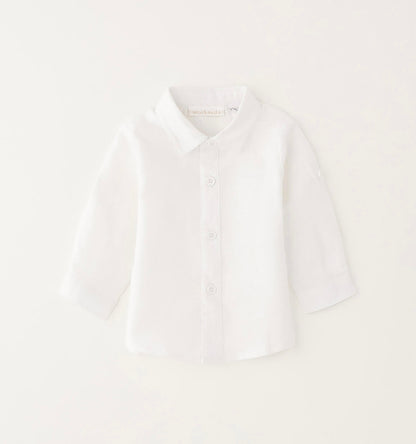 Camicia  neonato modello classico in lino e cotone