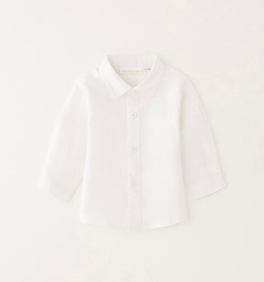Camicia  neonato modello classico in lino e cotone