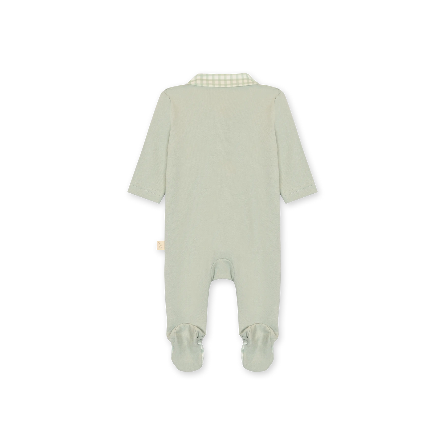 Tutina con piedi in cotone verde menta