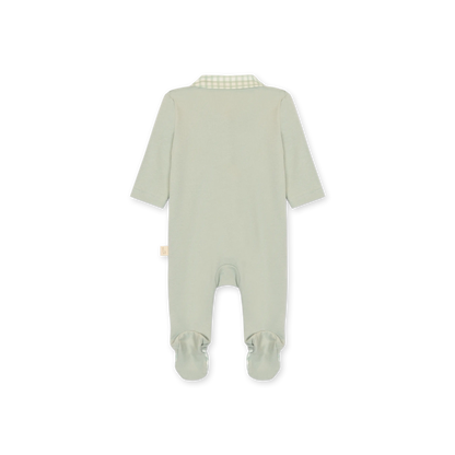 Tutina con piedi in cotone verde menta