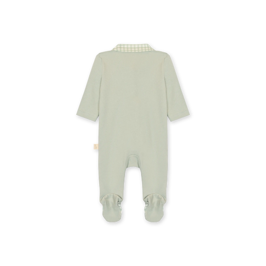 Tutina con piedi in cotone verde menta