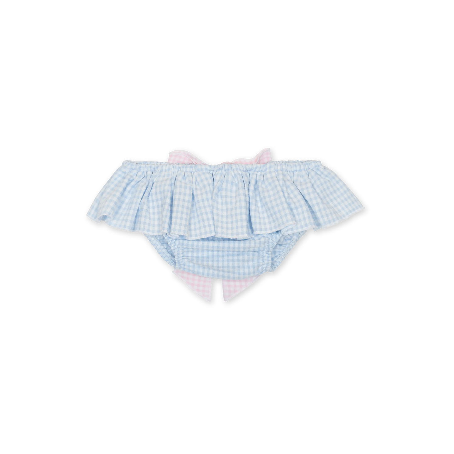 Completo estivo bimba fantasia quadretti bianco-azzurro