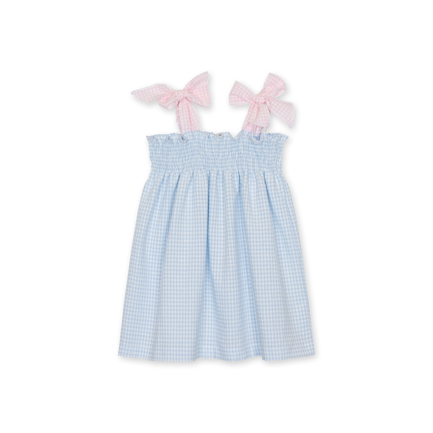 Completo estivo bimba fantasia quadretti bianco-azzurro