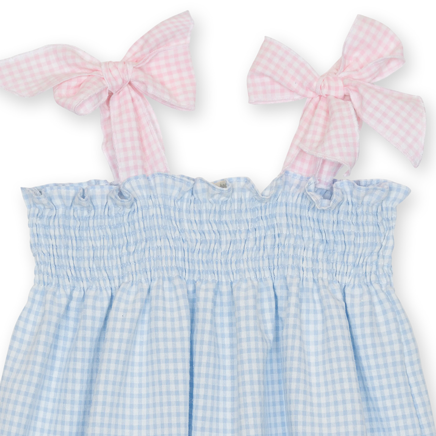 Completo estivo bimba fantasia quadretti bianco-azzurro