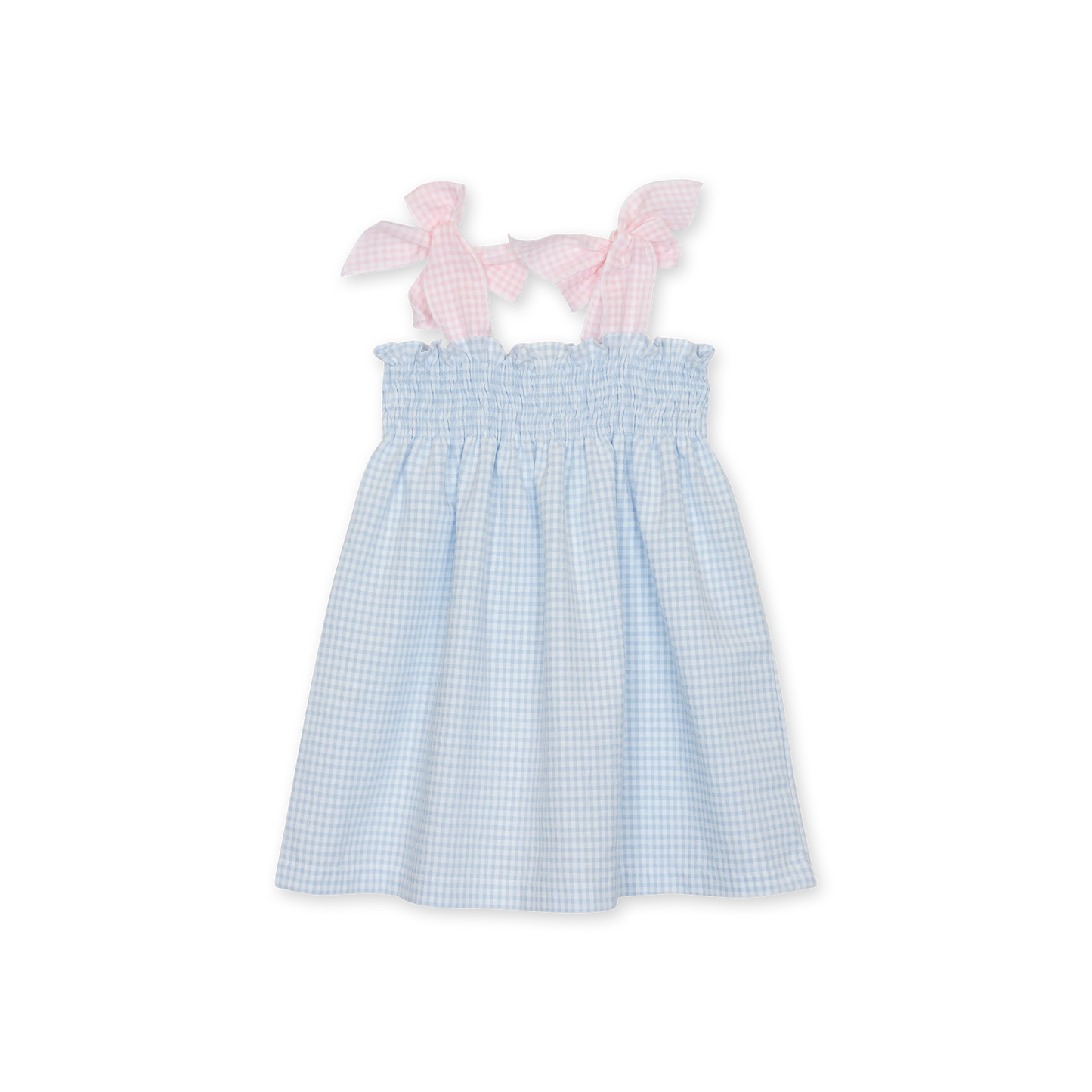 Completo estivo bimba fantasia quadretti bianco-azzurro