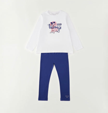Completo da bambina composto da maxi maglietta e leggings