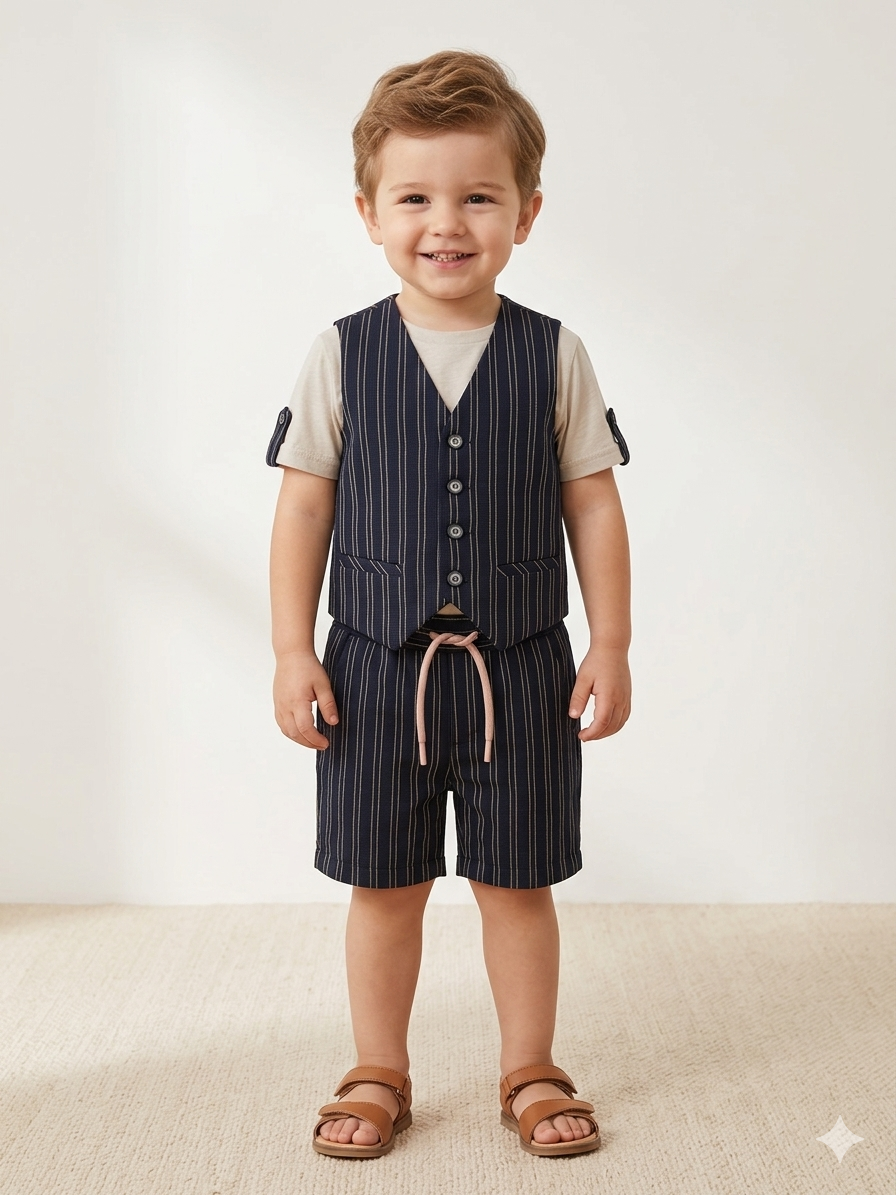 Completo elegante da bambino composto da 3 pezzi