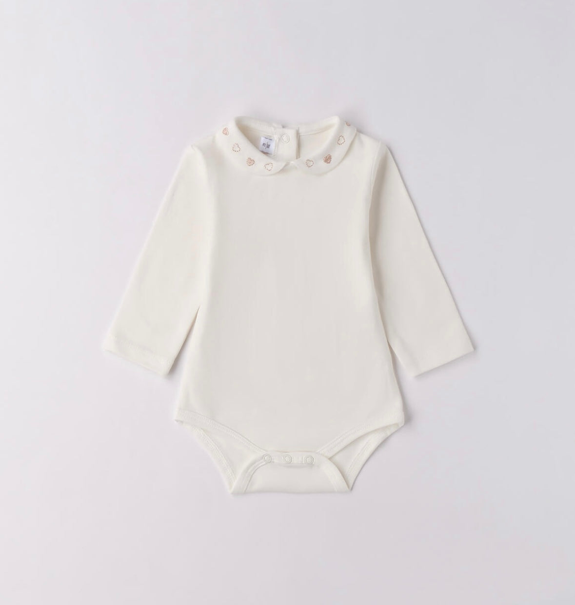 Body per neonata con ricami sul colletto