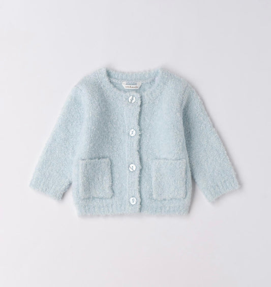 Cardigan bimba neonata in azzurro