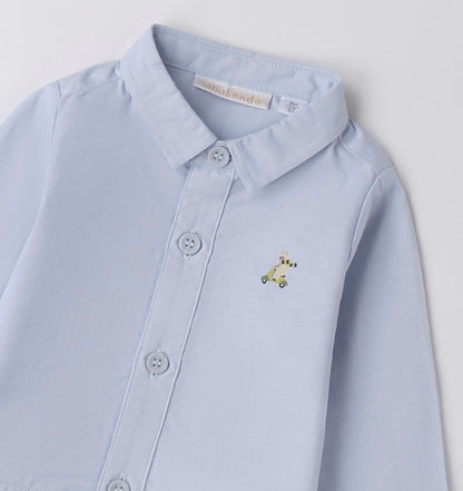 Body camicia neonato azzurro e bianco