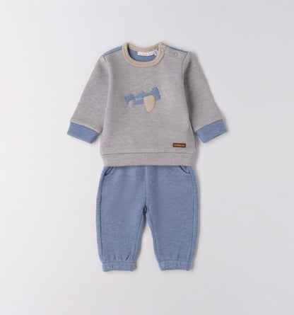 Tuta sportiva neonato in grigio melange