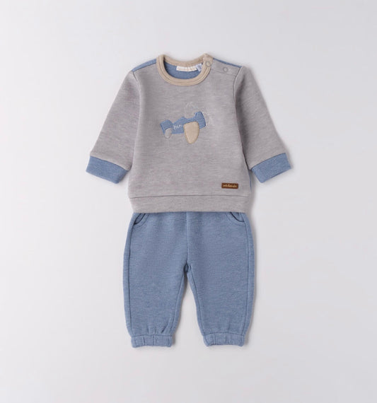 Tuta sportiva neonato in grigio melange