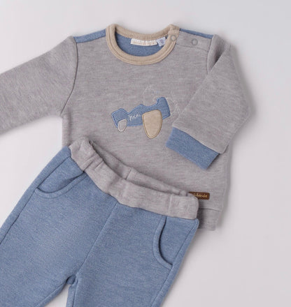 Tuta sportiva neonato in grigio melange
