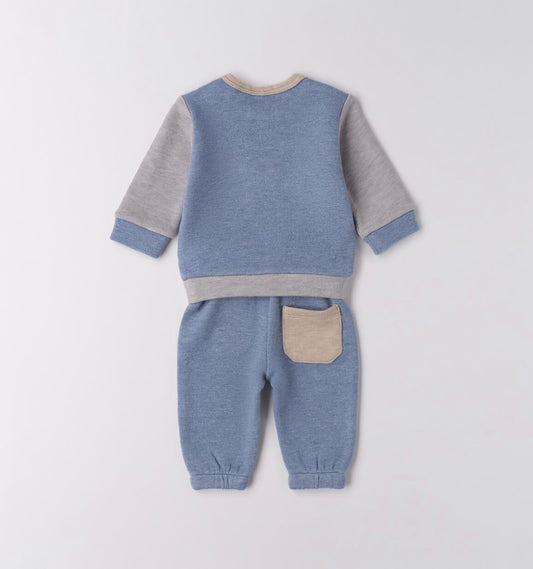 Tuta sportiva neonato in grigio melange