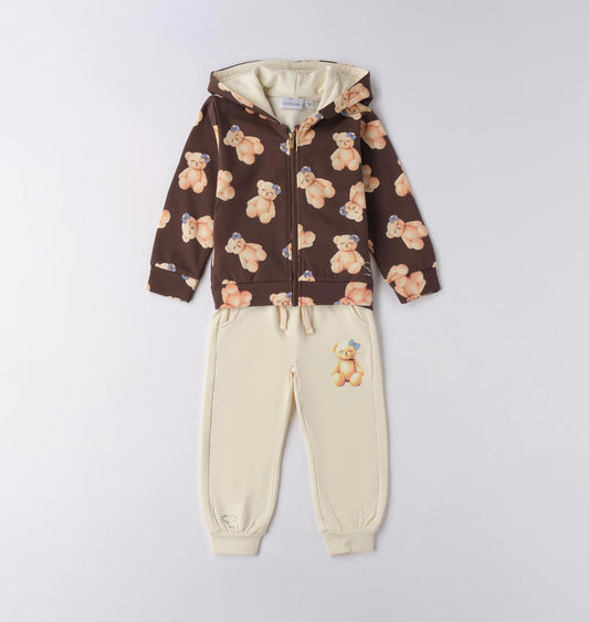 Completo da bambina con stampa orsi