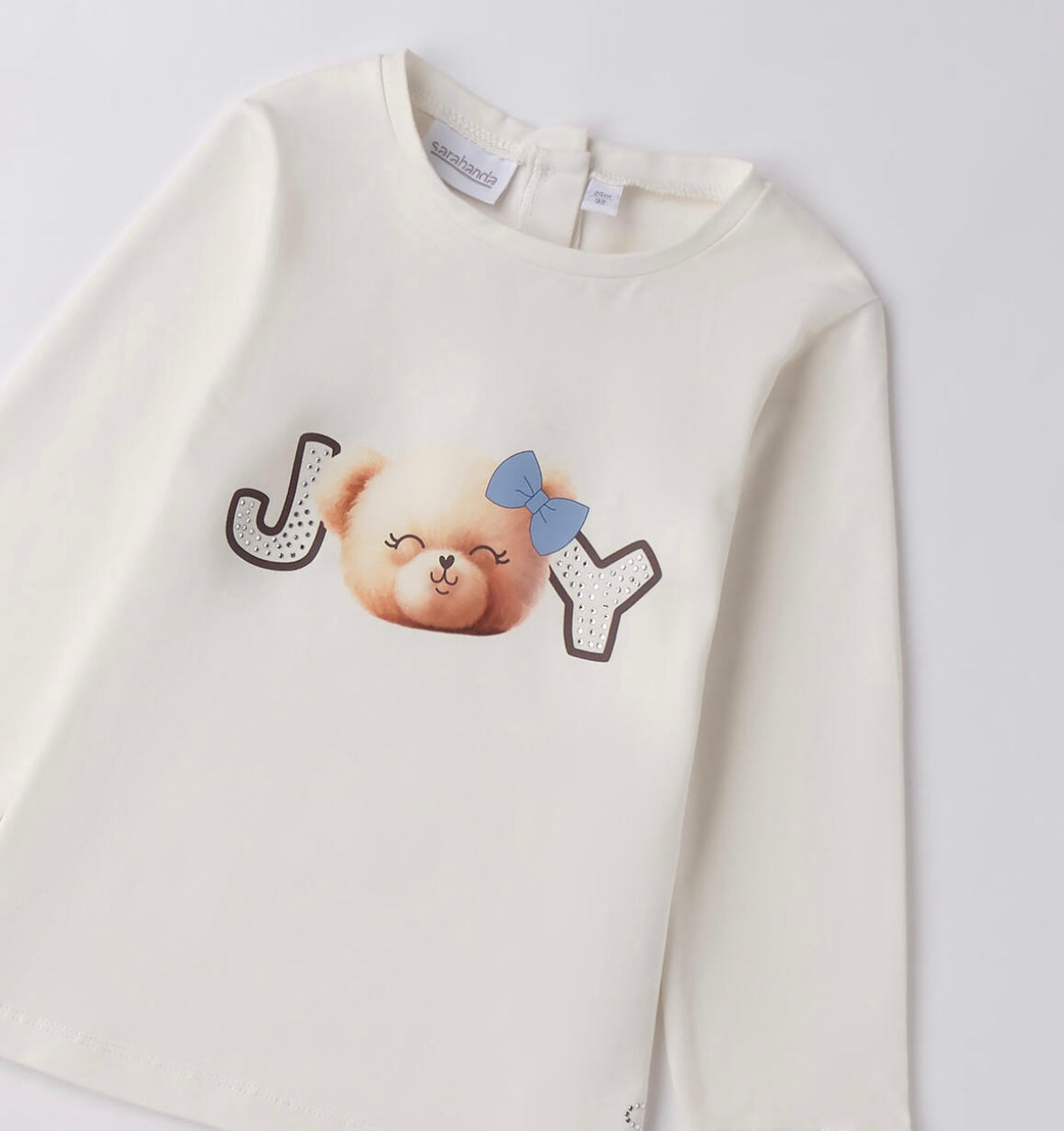 T-shirt bambina maniche lunghe stampa orso