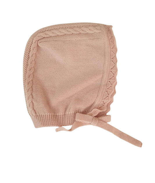 Cuffia in pura lana Merino nel colore rosa