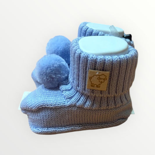 Babbucce in pura lana Merino nel colore celeste