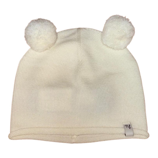 Cappellino pure pompon nel colore ecrù