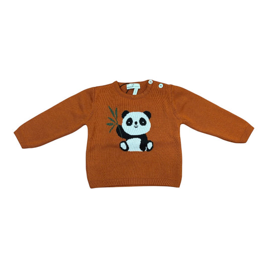 Completo neonati panda in pura lana merino
