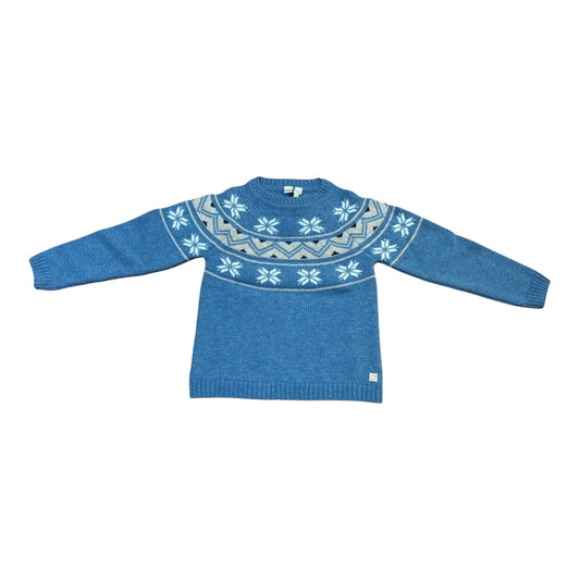 Maglione jacquard in pura lana merino ultrafine
