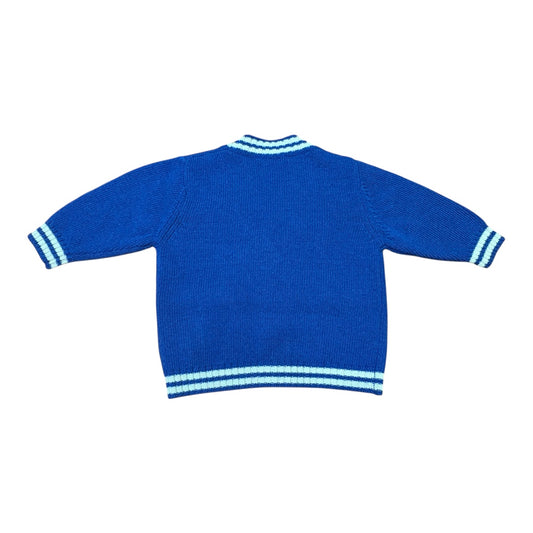 Cardigan blu in lana