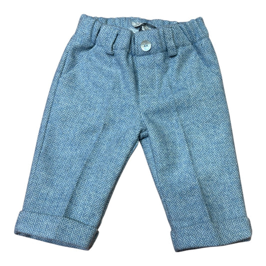 Pantalone spigato in lana azzurro