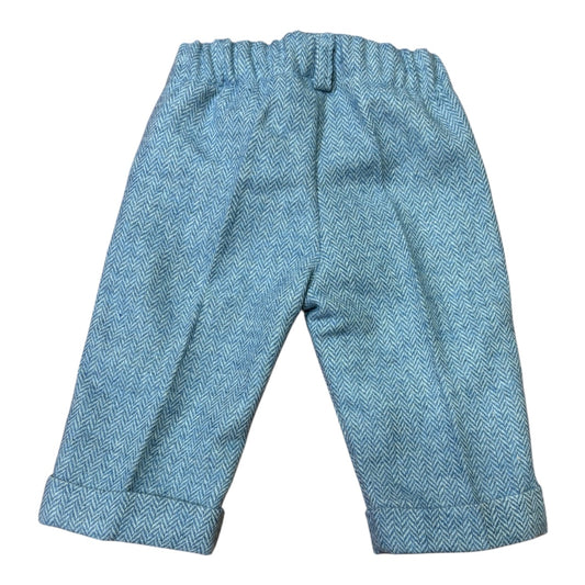 Pantalone spigato in lana azzurro