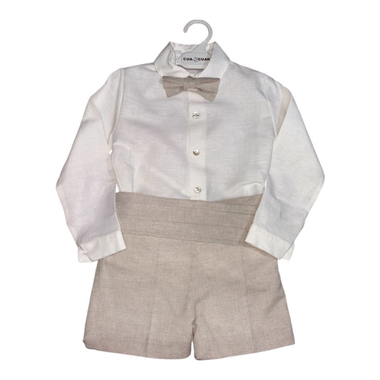 Completo bambino in misto lino.