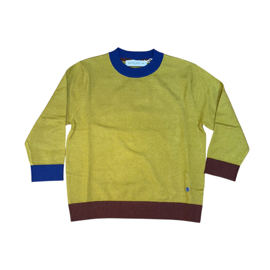 Maglione nel colore verde con orli in contrasto