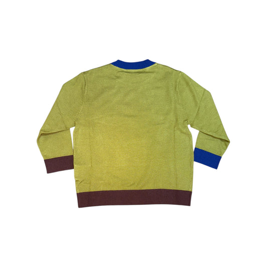 Maglione nel colore verde con orli in contrasto