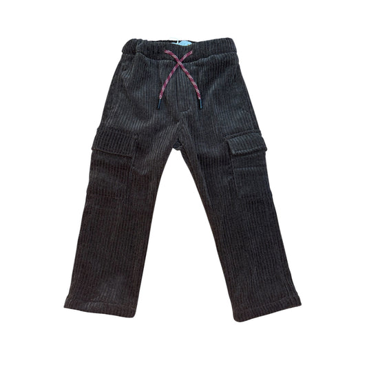 Pantalone cargo in velluto mille righe marrone